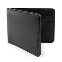 Carteira de Couro Bifold No.7 Preta, vista frontal – DANTE Capelli