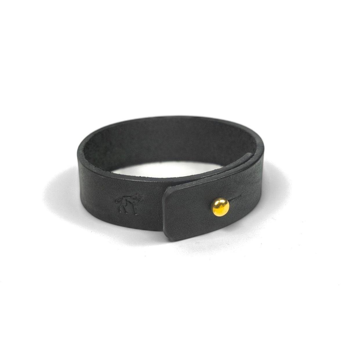Bracelete de Couro Preto, detalhe do fecho – DANTE Capelli
