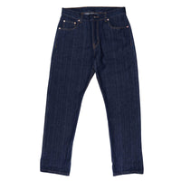 Calça Jeans Selvedge Ukon em denim cru índigo, vista frontal – DANTE Capelli