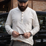Camisa Colt Henley Manga Longa em algodão premium, vista frontal – DANTE Capelli