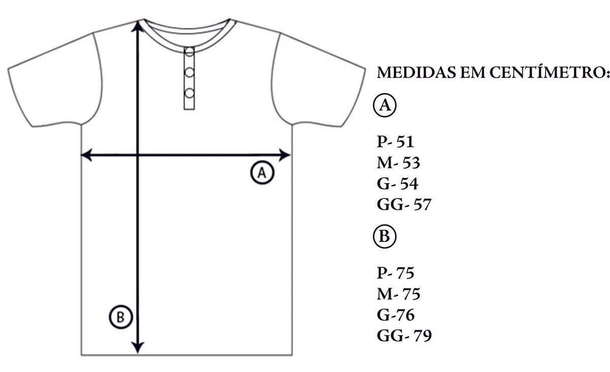 Guia de tamanhos da Camisa Colt Henley Manga Longa – DANTE Capelli