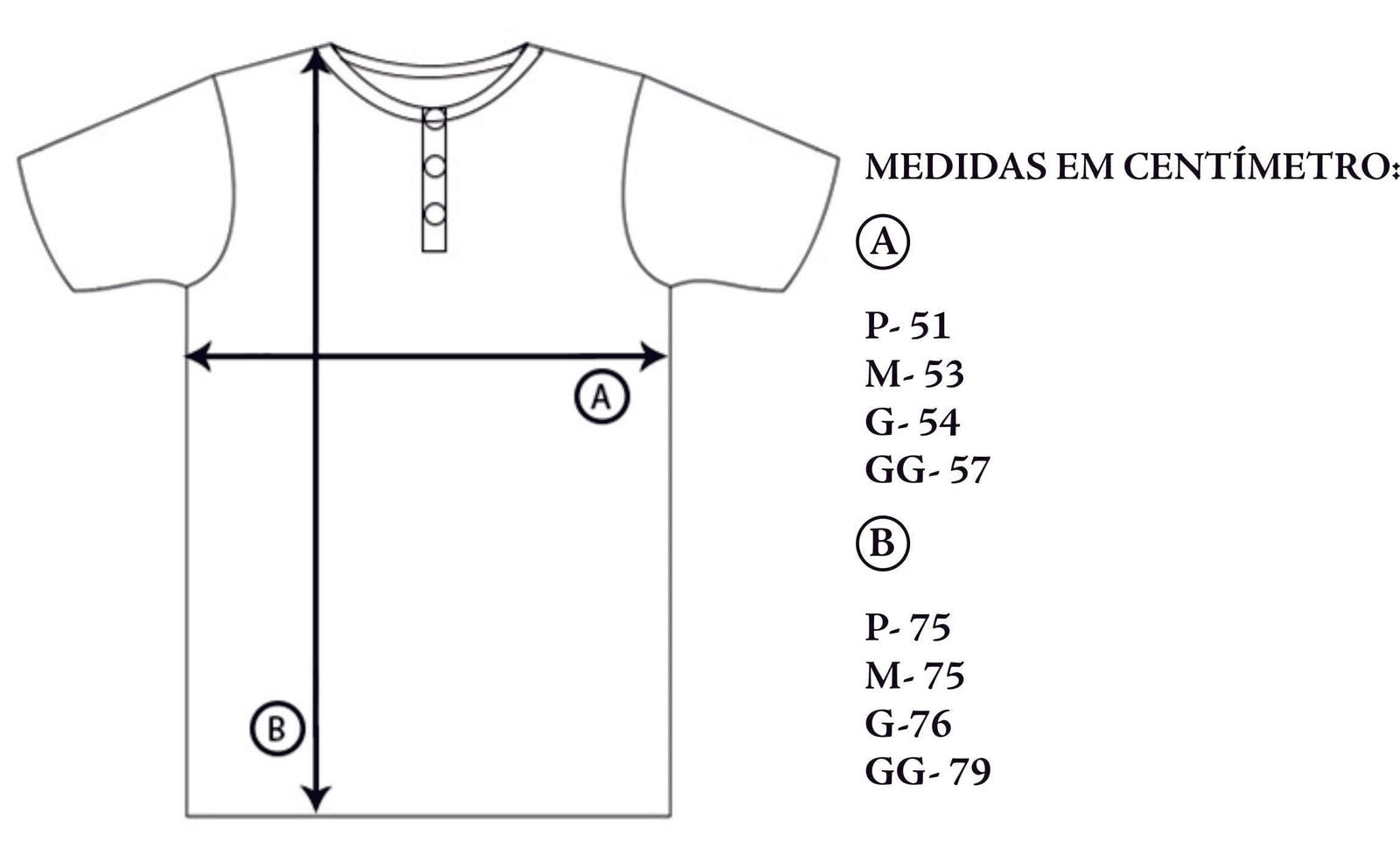 Guia de tamanhos da Camisa Colt Henley Manga Longa – DANTE Capelli