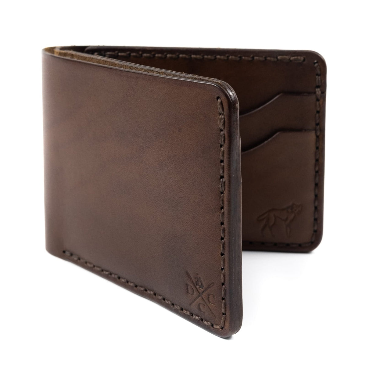 Carteira de Couro Bifold No.7 Marrom, tradicional, vista frontal – DANTE Capelli