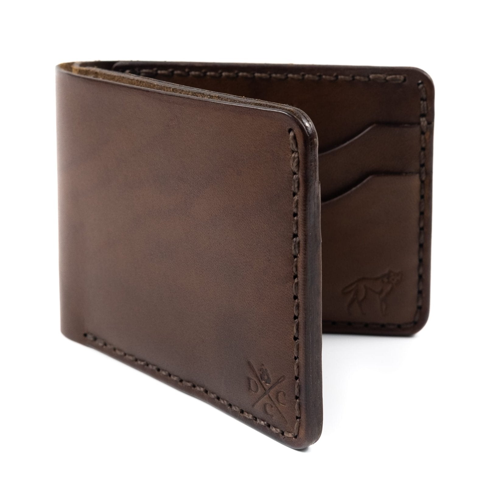 Carteira de Couro Bifold No.7 Marrom, tradicional, vista frontal – DANTE Capelli