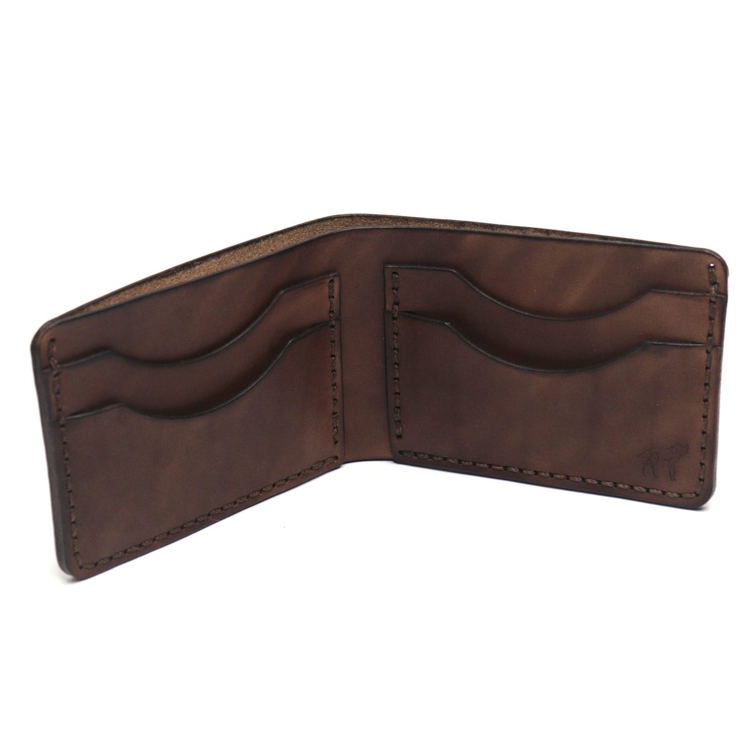 Carteira de Couro Bifold NO.5 Marrom, vista traseira – DANTE Capelli