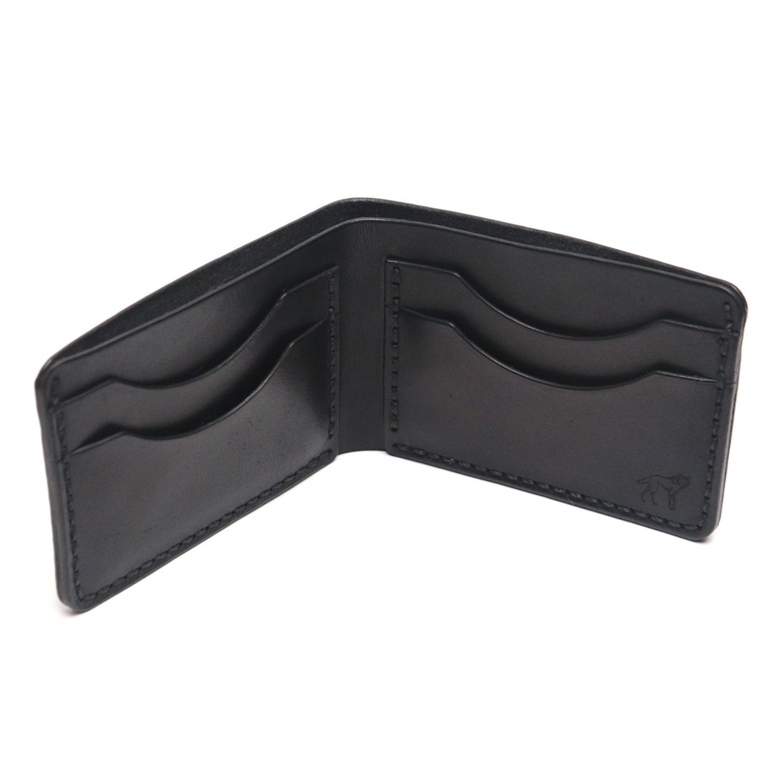 Carteira de Couro Bifold NO.5 Preta, vista traseira – DANTE Capelli