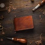 Carteira de Couro Bifold NO.5 Savana, detalhe do compartimento de cartões – DANTE Capelli