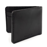 Carteira de Couro Bifold No.7 Preta, detalhe da costura – DANTE Capelli