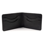 Carteira de Couro Bifold No.7 Preta, detalhe do compartimento de cartões – DANTE Capelli
