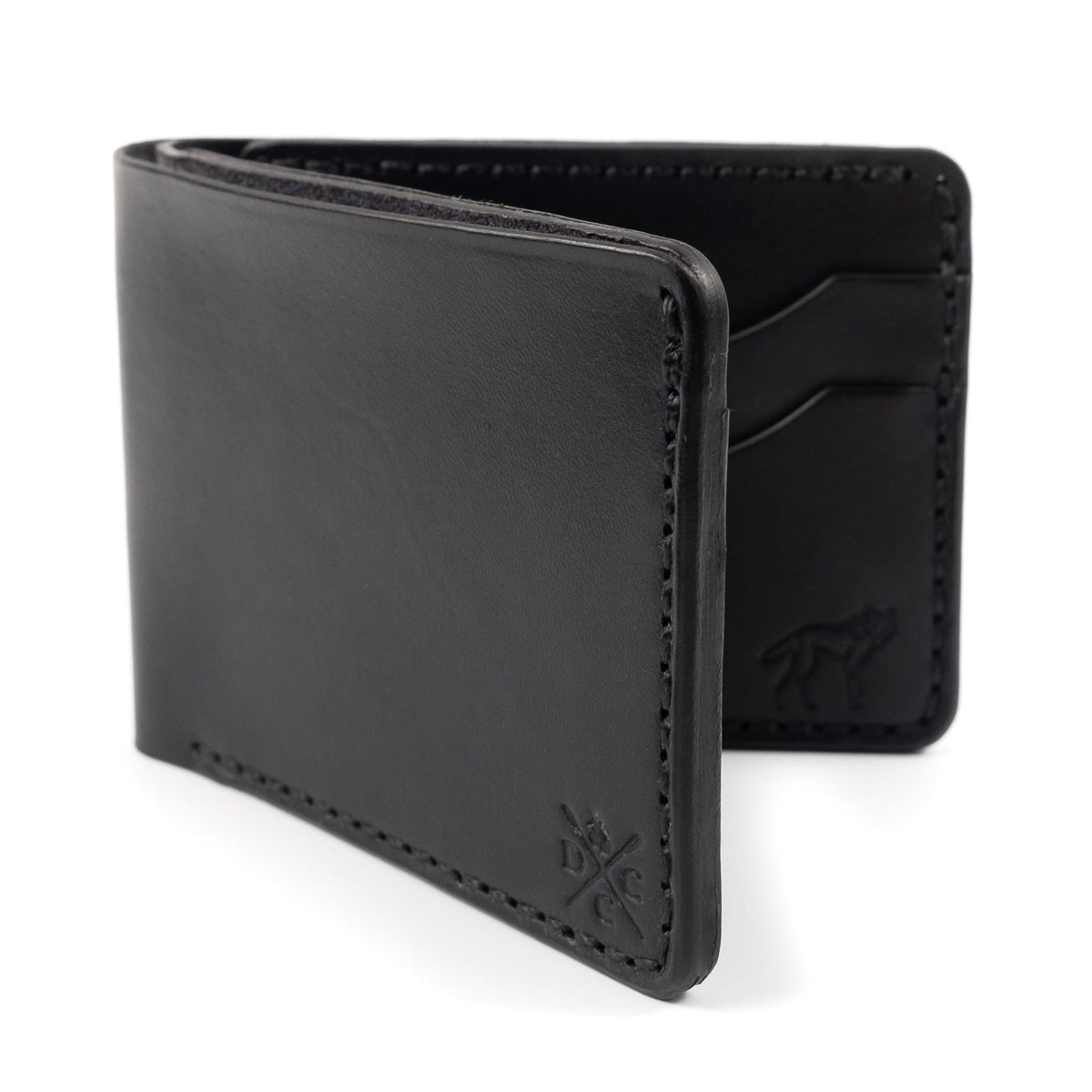 Carteira de Couro Bifold No.7 Preta, vista frontal – DANTE Capelli
