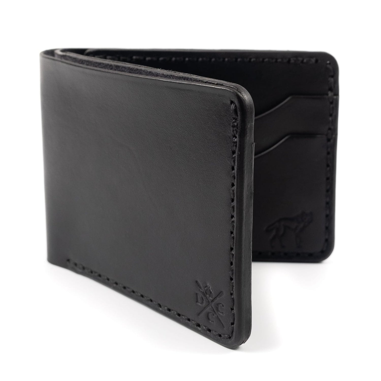 Carteira de Couro Bifold No.7 Preta, vista frontal – DANTE Capelli