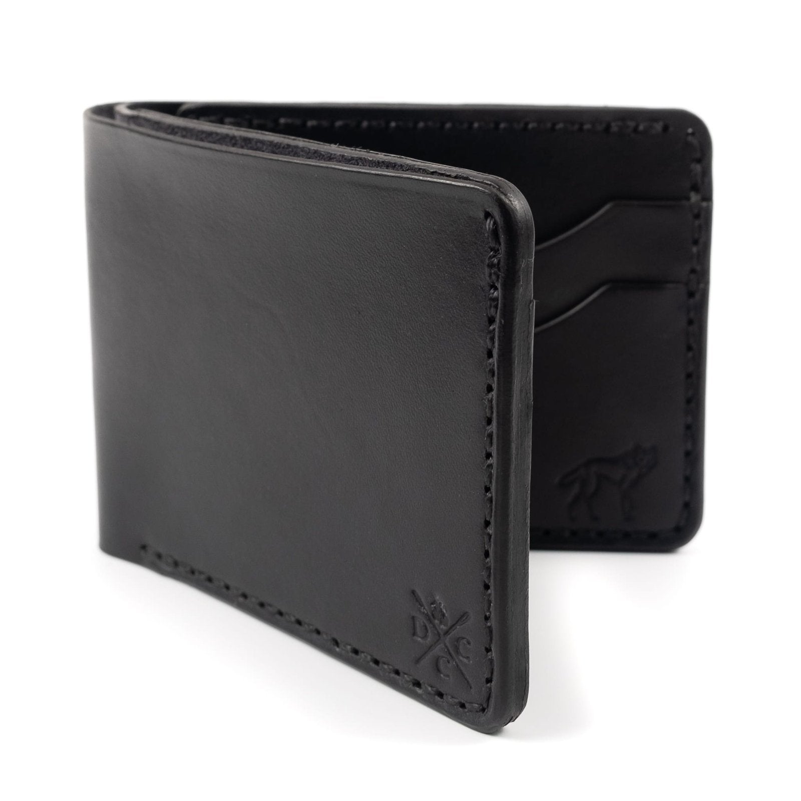 Carteira de Couro Bifold No.7 Preta, vista frontal – DANTE Capelli