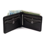 Carteira de Couro Bifold No.7 Preta, vista traseira – DANTE Capelli