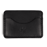 Carteira Minimalista de Couro Preta Slim, vista frontal – DANTE Capelli