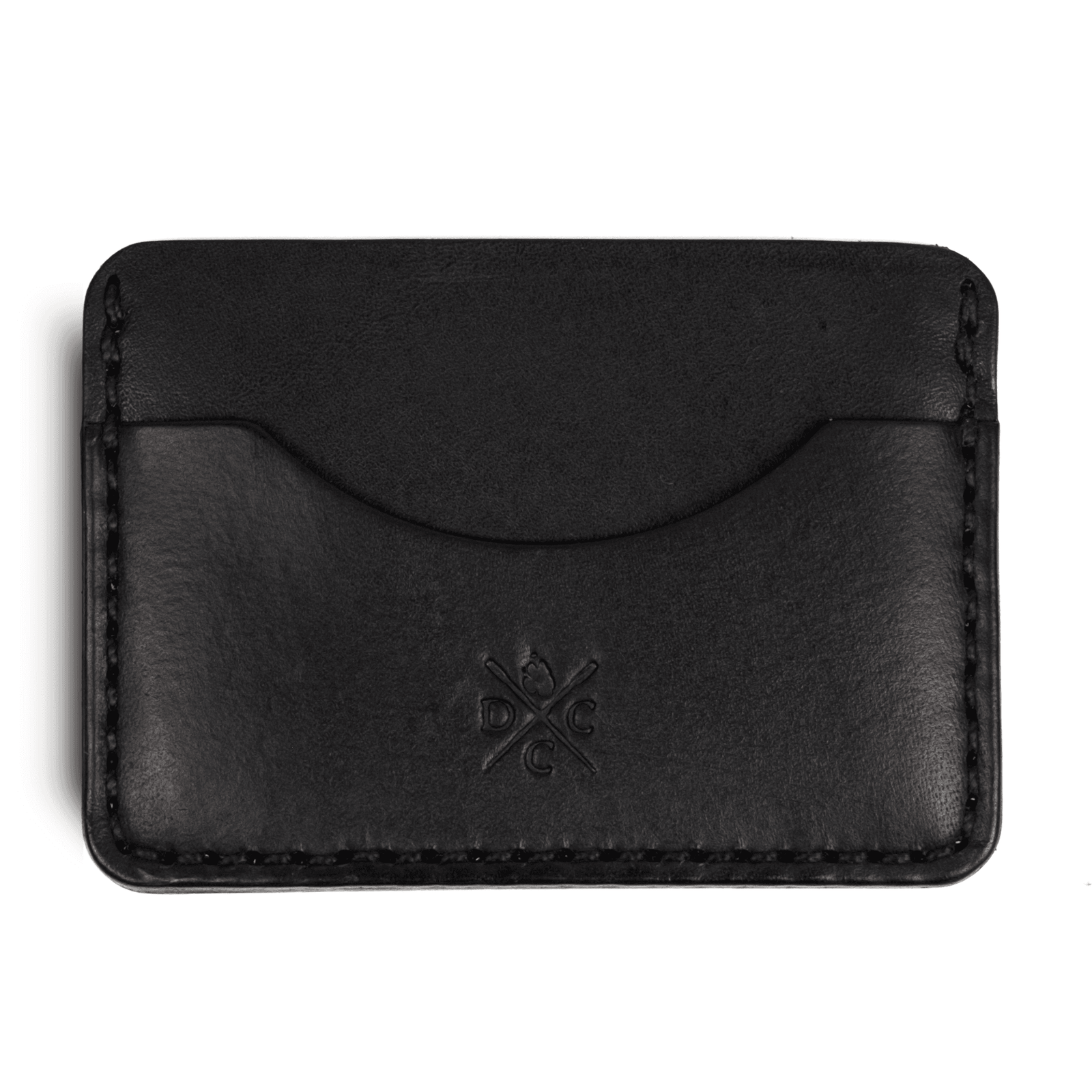 Carteira Minimalista de Couro Preta Slim, vista frontal – DANTE Capelli