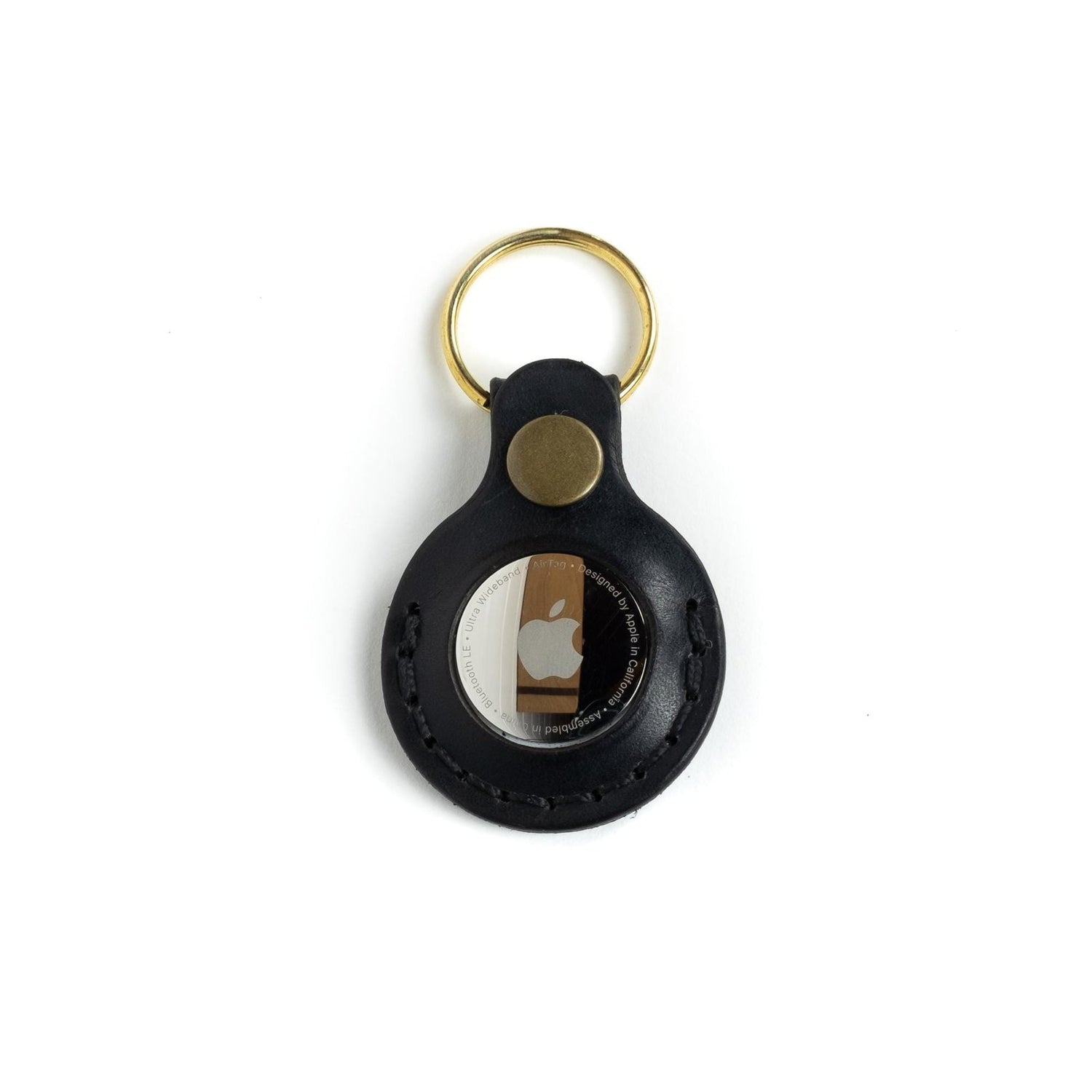 Chaveiro de Couro AIRTAG Preto, vista frontal – DANTE Capelli