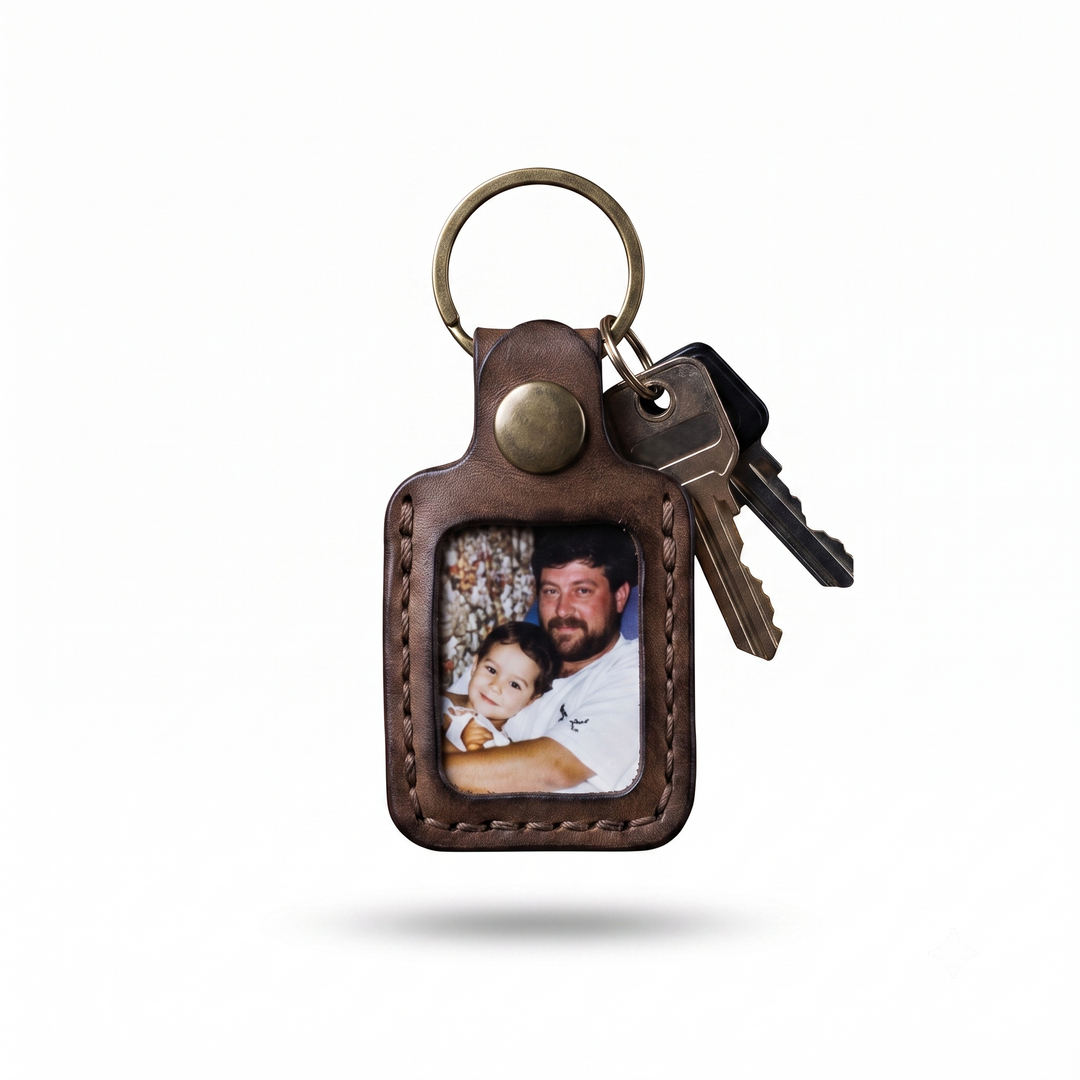 Chaveiro Porta-Retrato de Couro