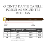 Cinto de Couro 1.25" Natural Tan, guia de tamanho da fivela – DANTE Capelli