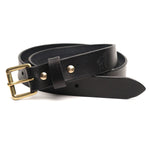 Cinto de Couro 1.25" Preto, still sobre superfície neutra – DANTE Capelli