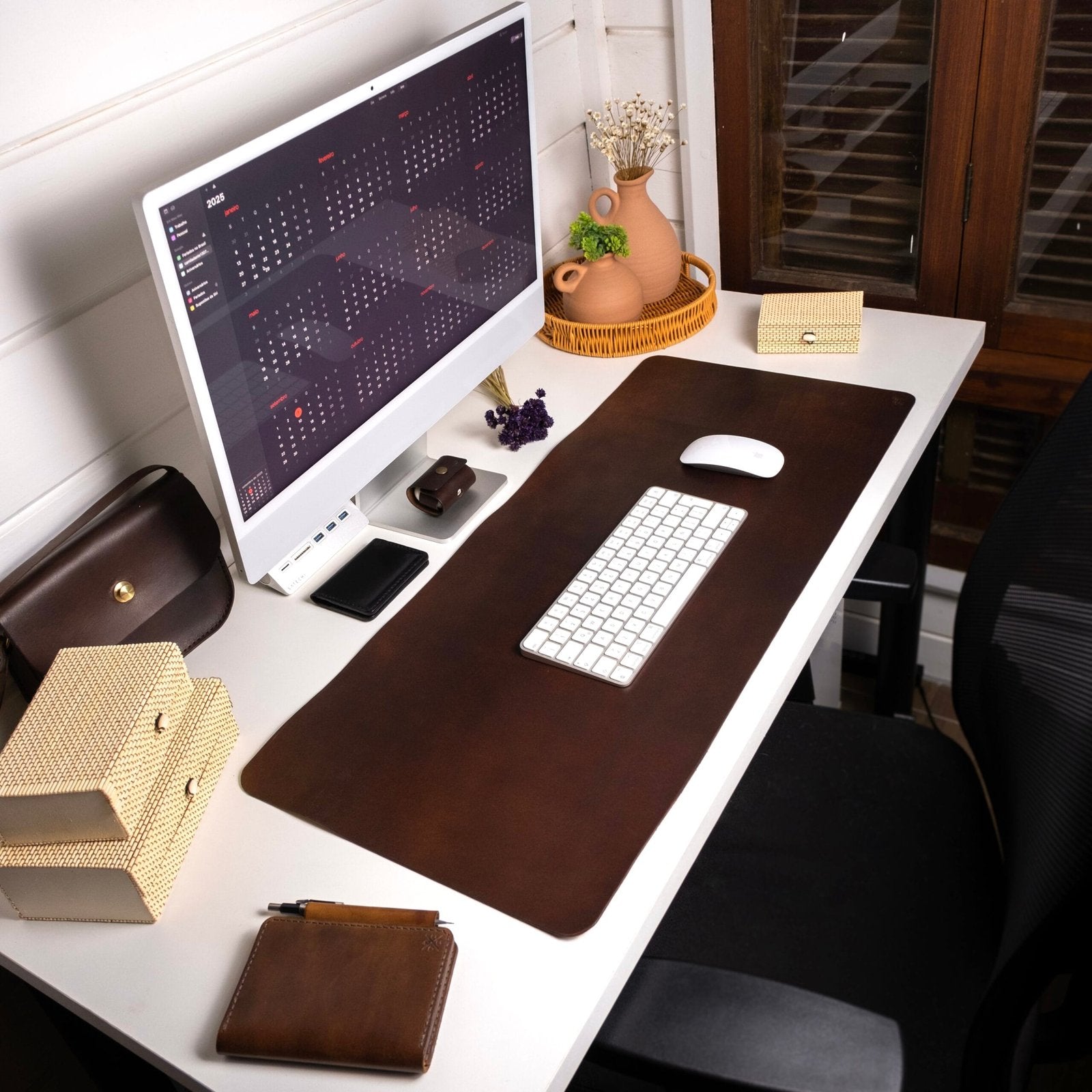 Desk Pad de Couro Marrom, terceiro still – DANTE Capelli