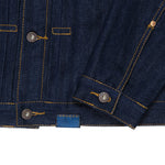 Detalhe dos botões YKK em latão da Jaqueta Jeans Selvedge Ukon – DANTE Capelli