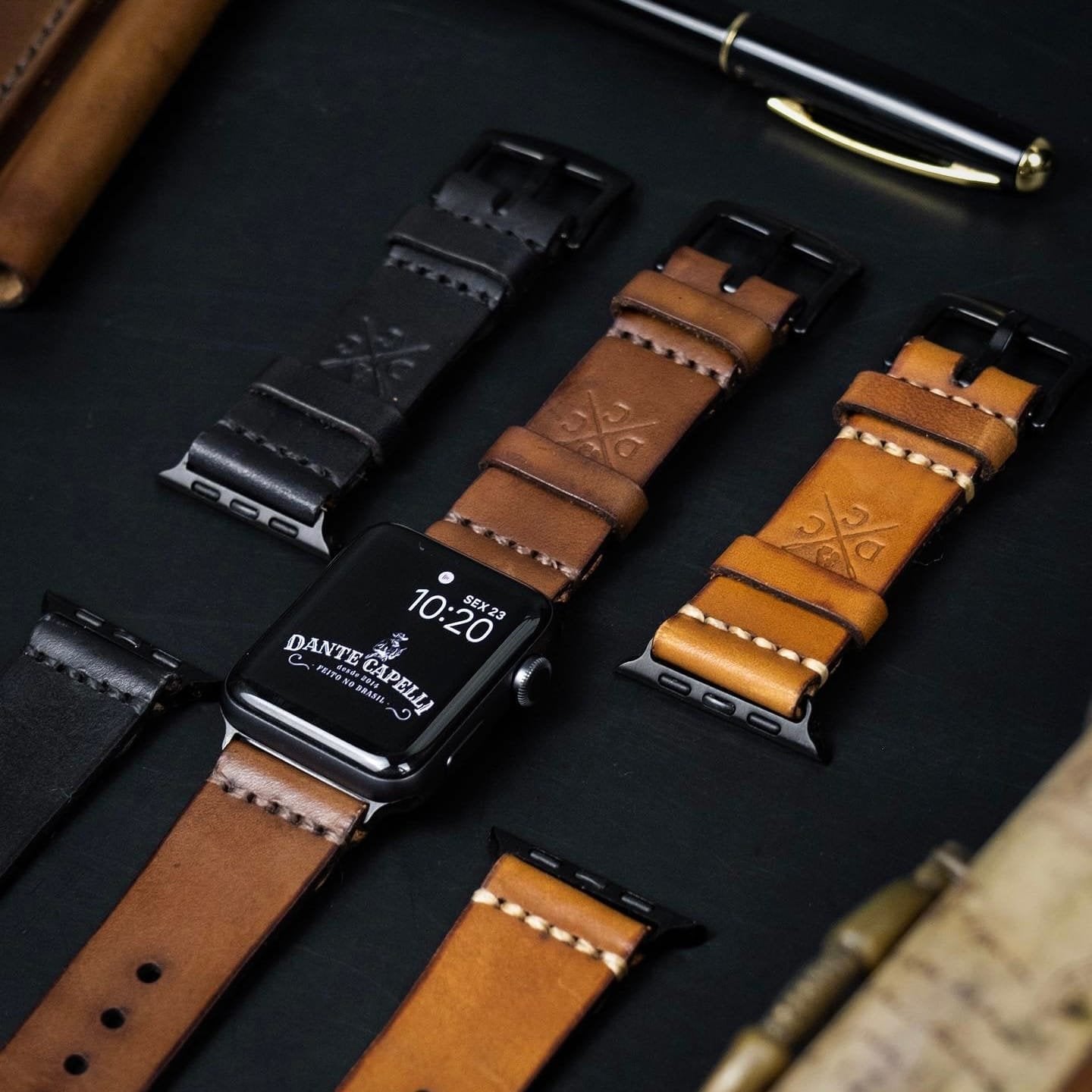 Still completo do KIT 3 Pulseiras de Couro Apple Watch com as 3 cores – DANTE Capelli