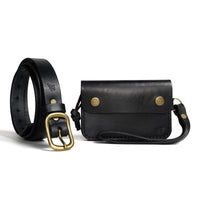 Kit SARA Preto Carteira e Cinto, vista frontal do conjunto – DANTE Capelli