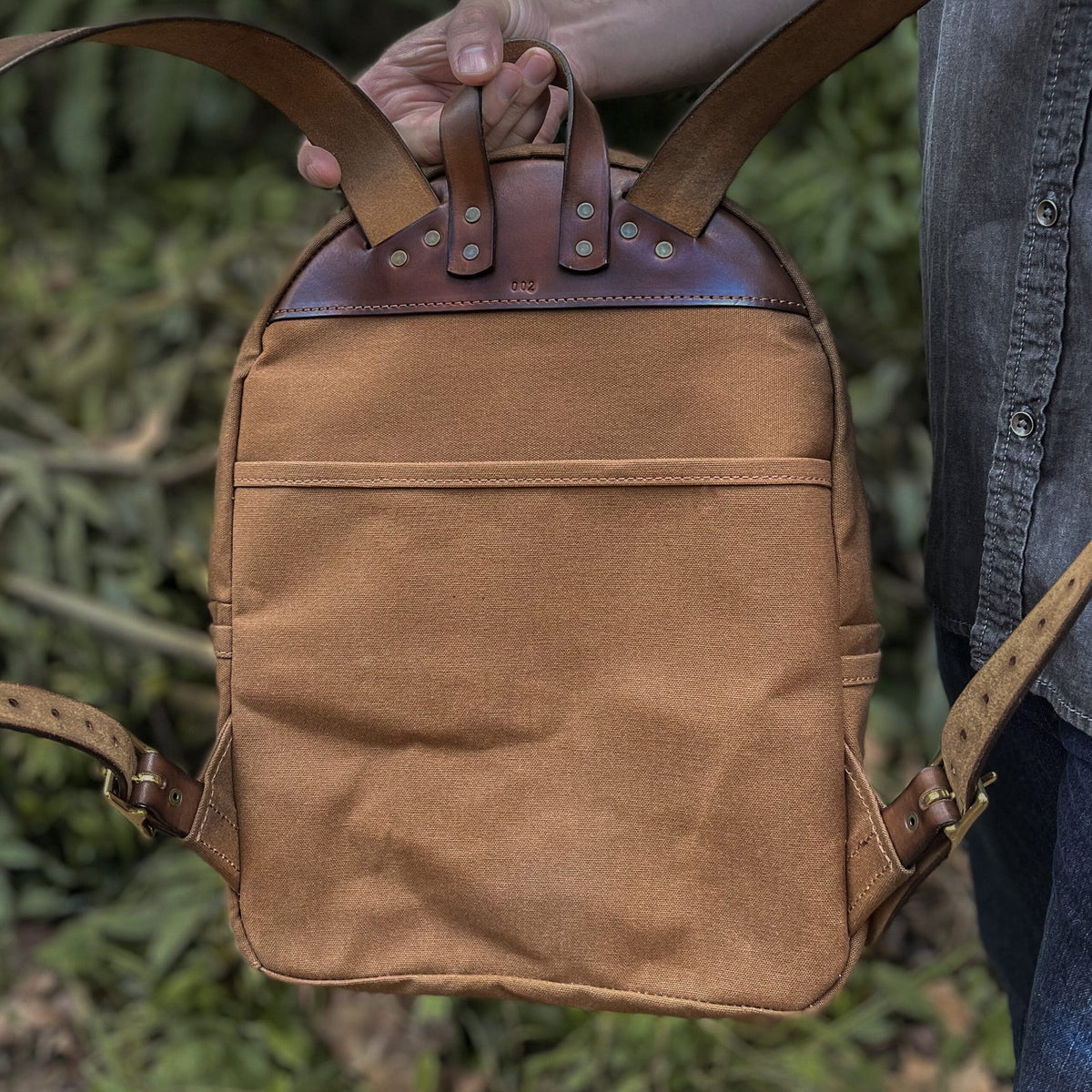 Mochila Lona Encerada e Couro, terceiro still – DANTE Capelli