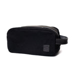Necessaire Lona Encerada e Couro Preta, vista frontal – DANTE Capelli