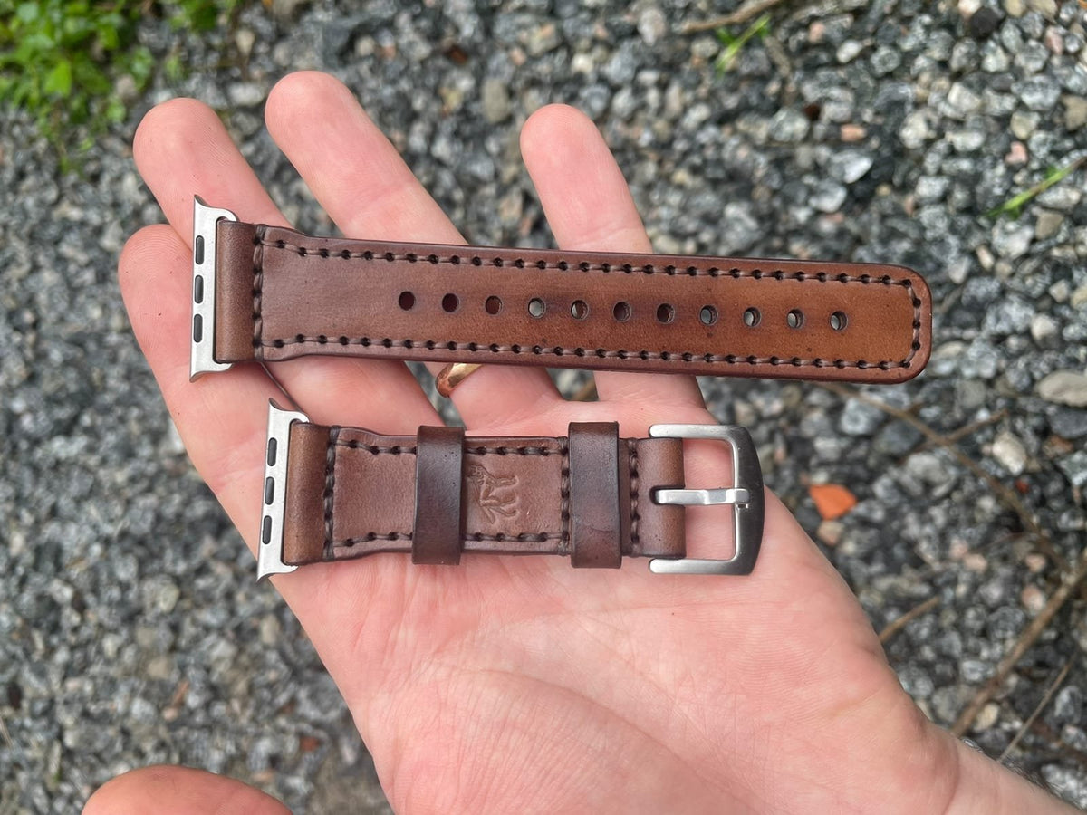 Pulseira de Couro Apple Watch Costurada Marrom, still adicional – DANTE Capelli