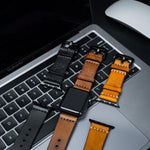 Pulseira de Couro Apple Watch Marrom, detalhe da textura do couro – DANTE Capelli
