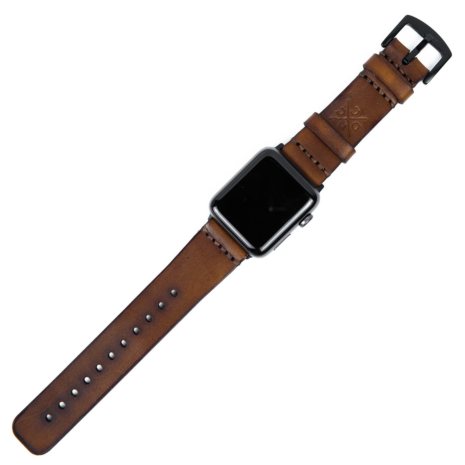 Pulseira de Couro Apple Watch Marrom, detalhe do sistema de engate rápido – DANTE Capelli