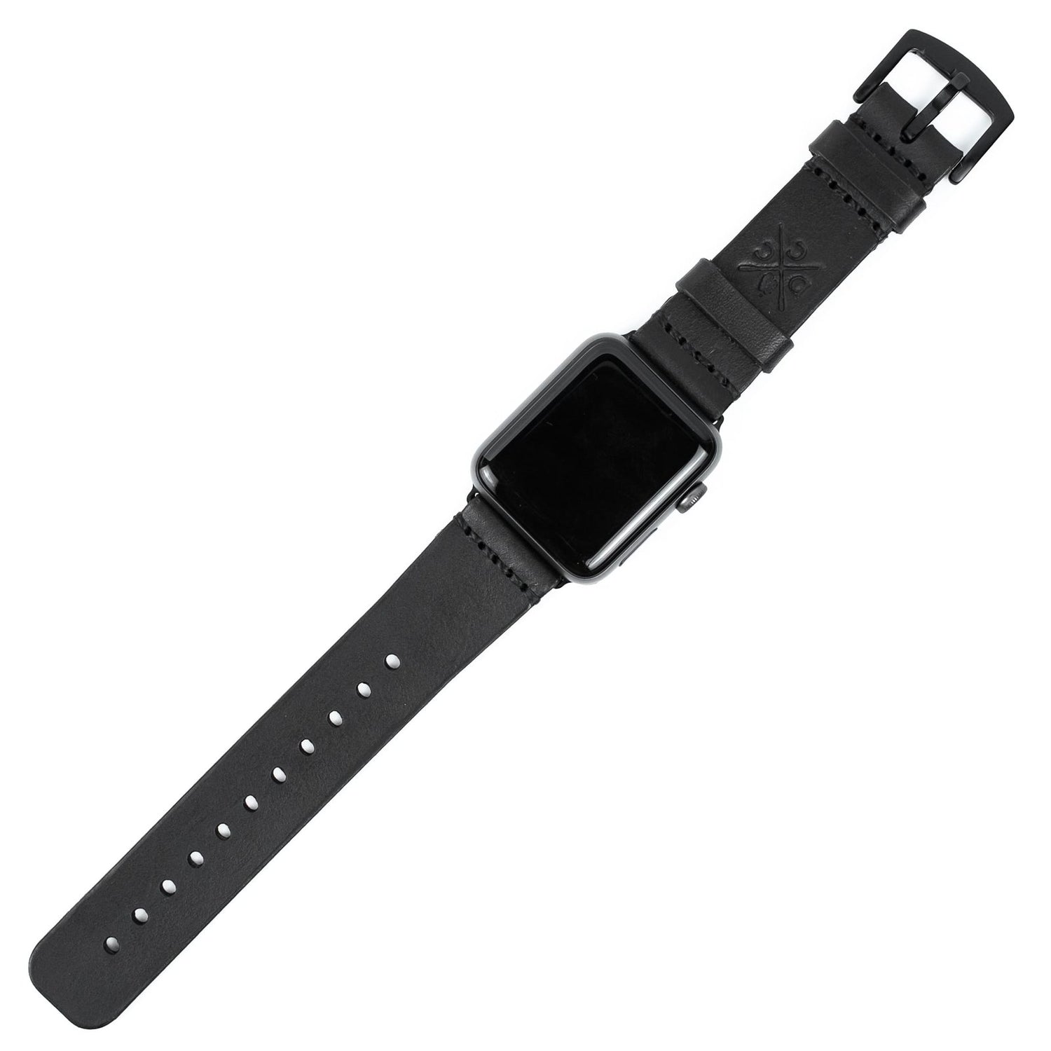 Pulseira de Couro Apple Watch Preta, detalhe do sistema de engate rápido – DANTE Capelli