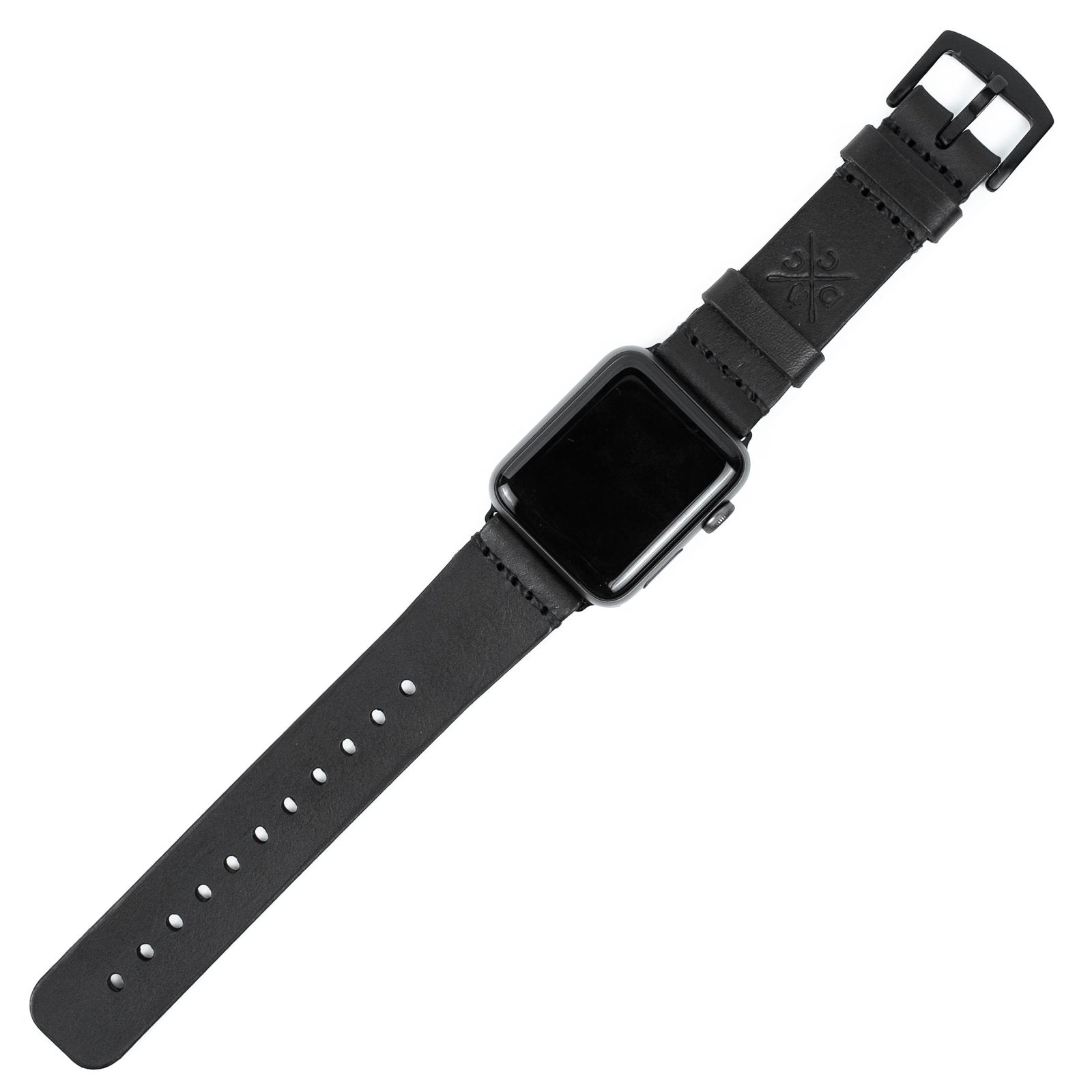 Pulseira de Couro Apple Watch Preta, detalhe do sistema de engate rápido – DANTE Capelli