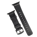 Pulseira de Couro Apple Watch Preta, vista frontal – DANTE Capelli