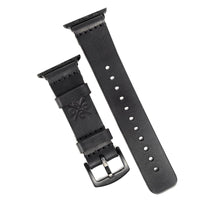 Pulseira de Couro Apple Watch Preta, vista frontal – DANTE Capelli