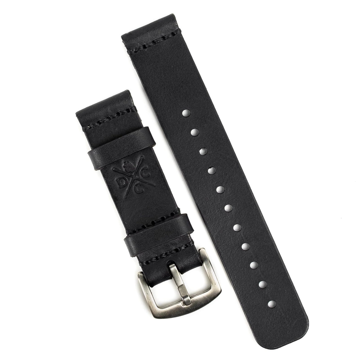 Pulseira de Couro Relógio Preta, vista frontal – DANTE Capelli