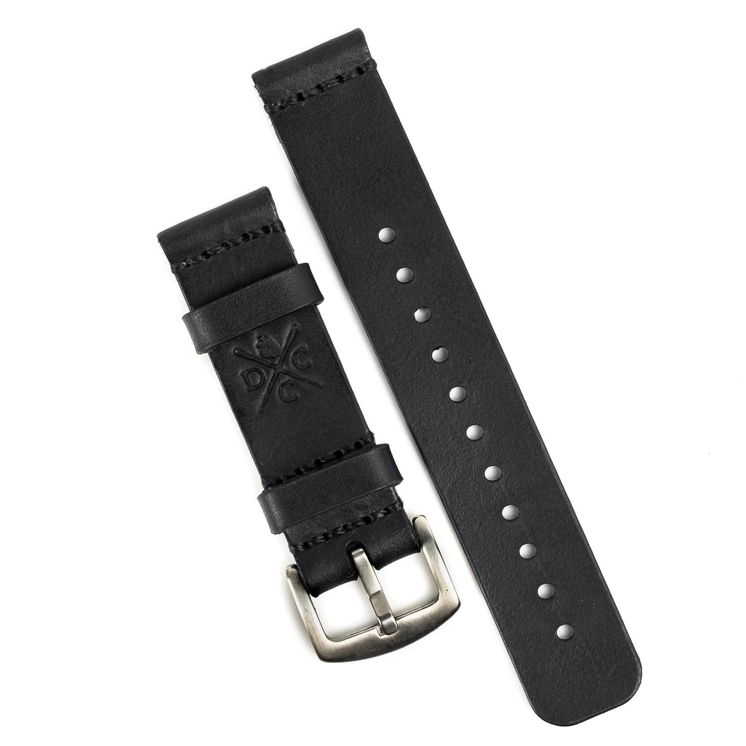 Pulseira de Couro Relógio Preta, vista frontal – DANTE Capelli