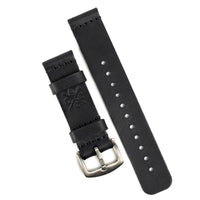 Pulseira de Couro Relógio Preta, vista frontal – DANTE Capelli