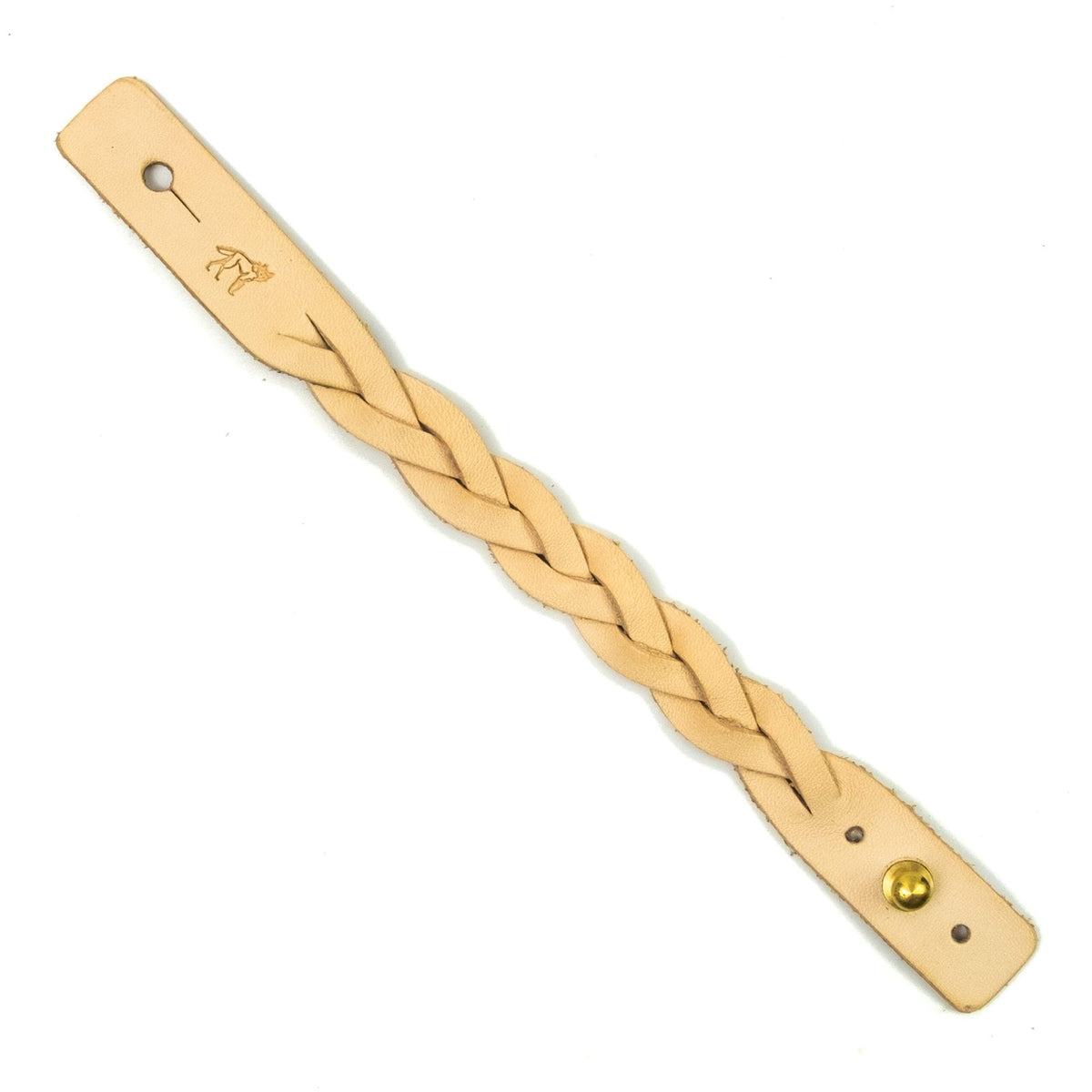 Pulseira de Couro Trançada Couro Cru, vista frontal – DANTE Capelli