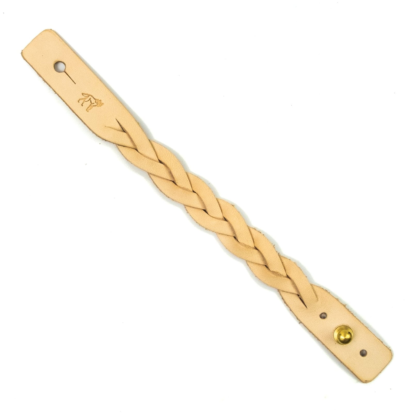 Pulseira de Couro Trançada Couro Cru, vista frontal – DANTE Capelli