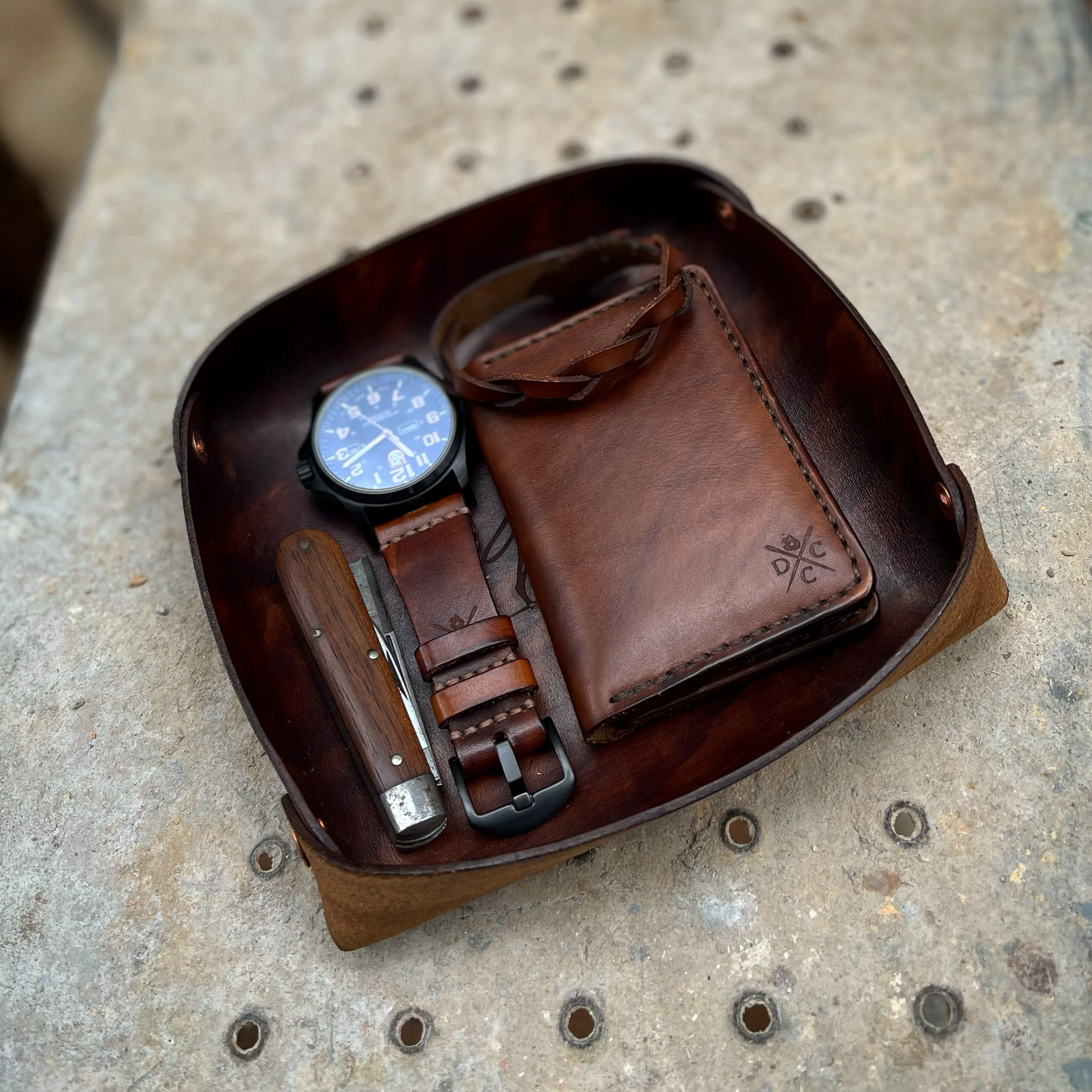 Organizador de Mesa em Couro Marrom  - Imagem 7