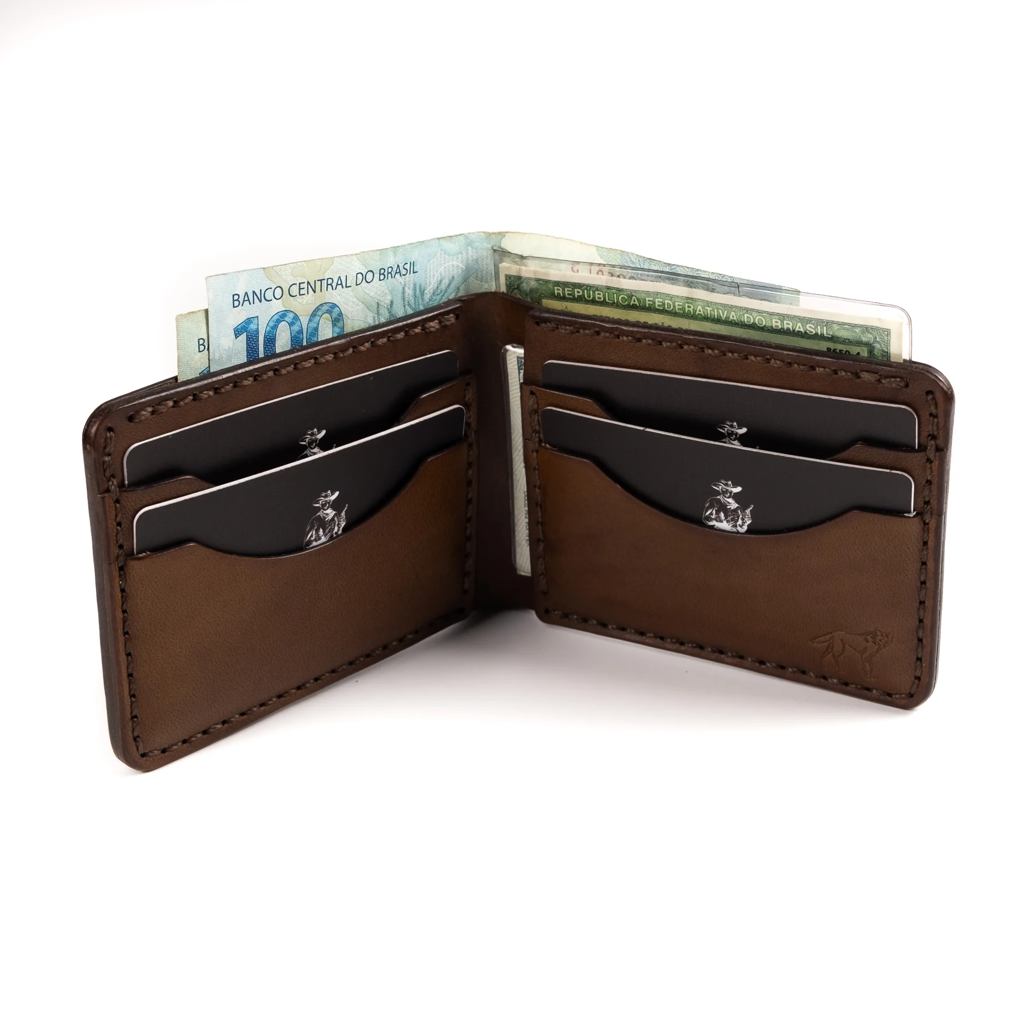 Carteira de Couro Bifold No.7 Marrom - Imagem 2