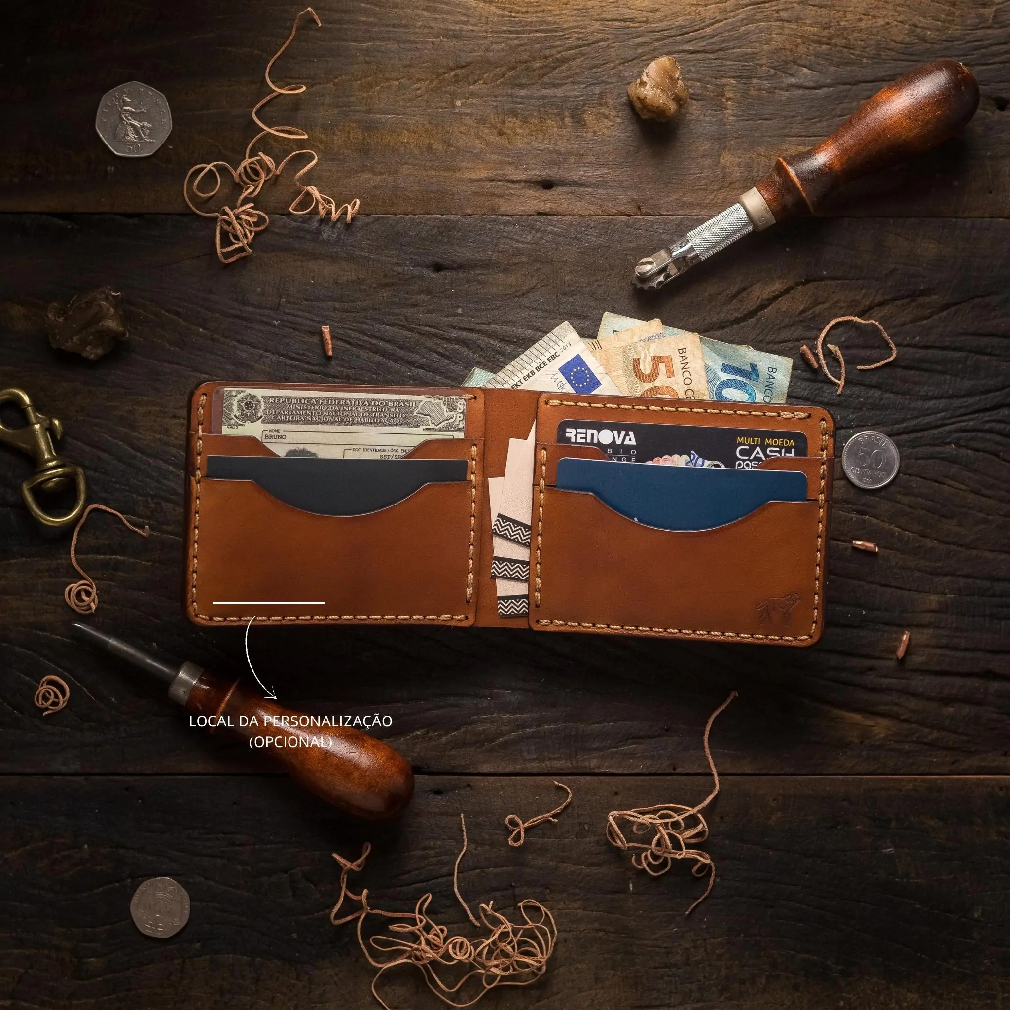 Carteira de Couro Bifold No.7 Savana - Imagem 7