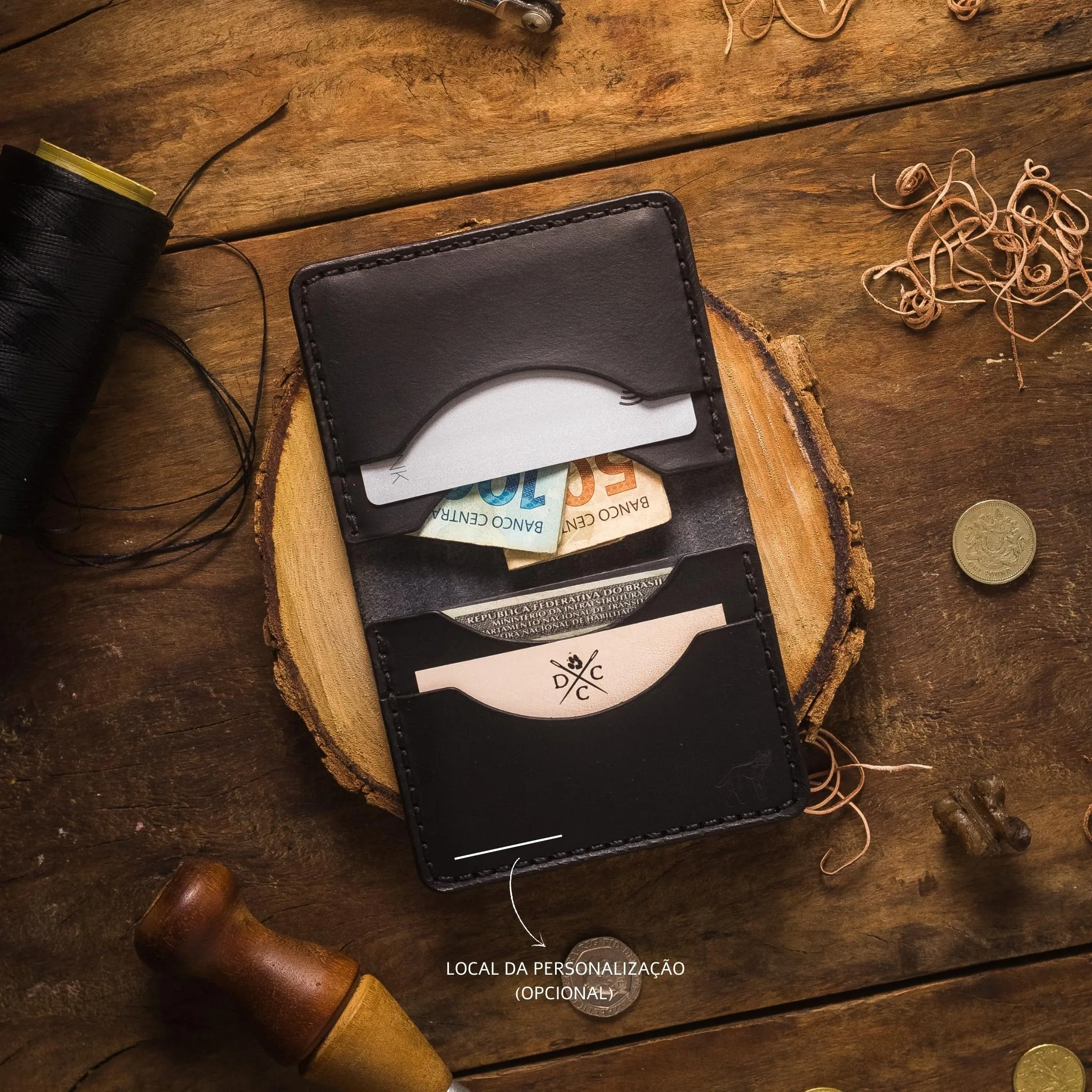 Carteira de Couro No.22 Preta - Imagem 6