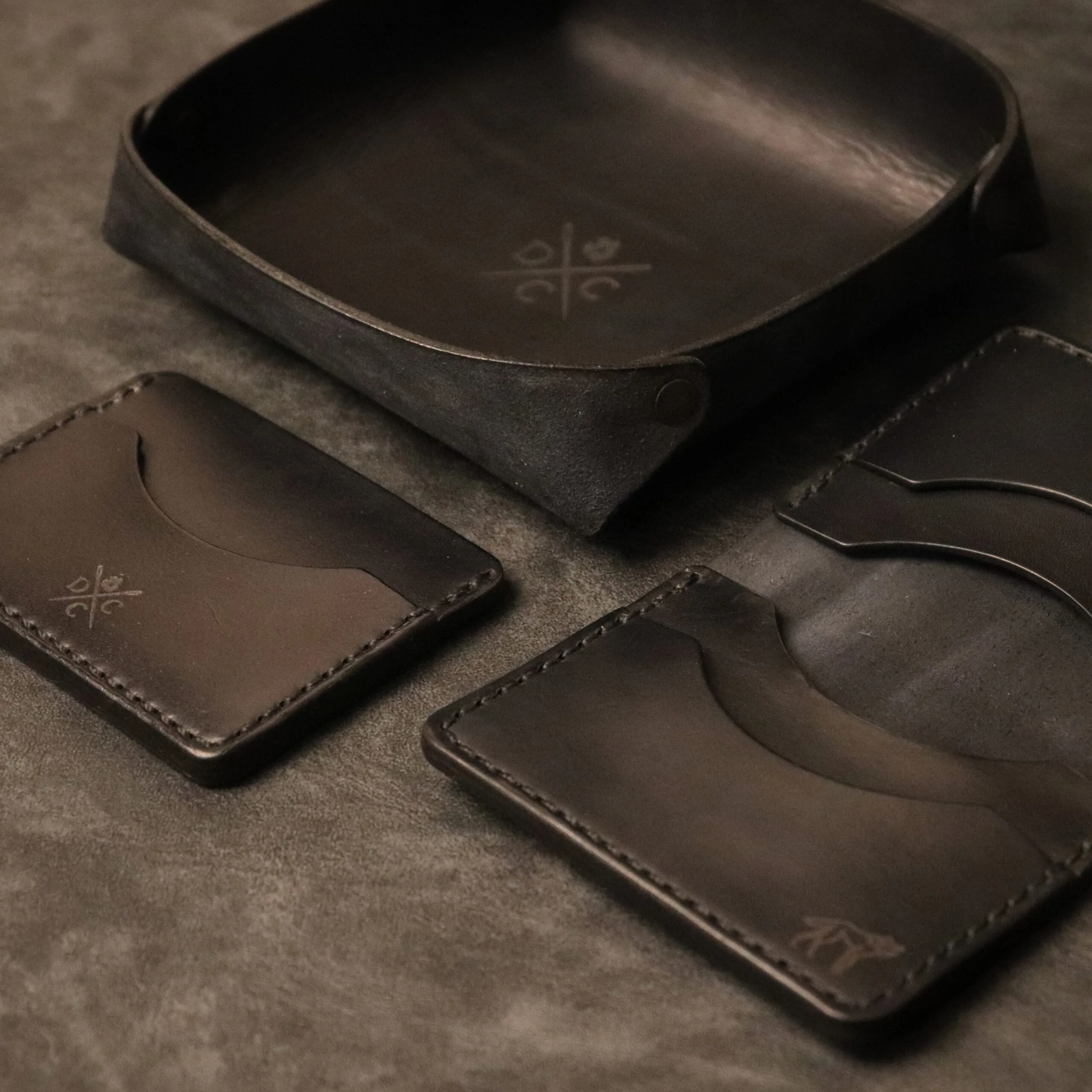Organizador de Mesa em Couro | Preto