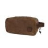 Necessaire Lona Encerada e Couro Marrom