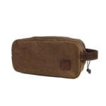 Necessaire Lona Encerada e Couro Marrom