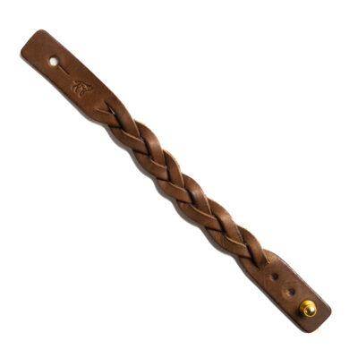 Pulseira de Couro Trançada Marrom