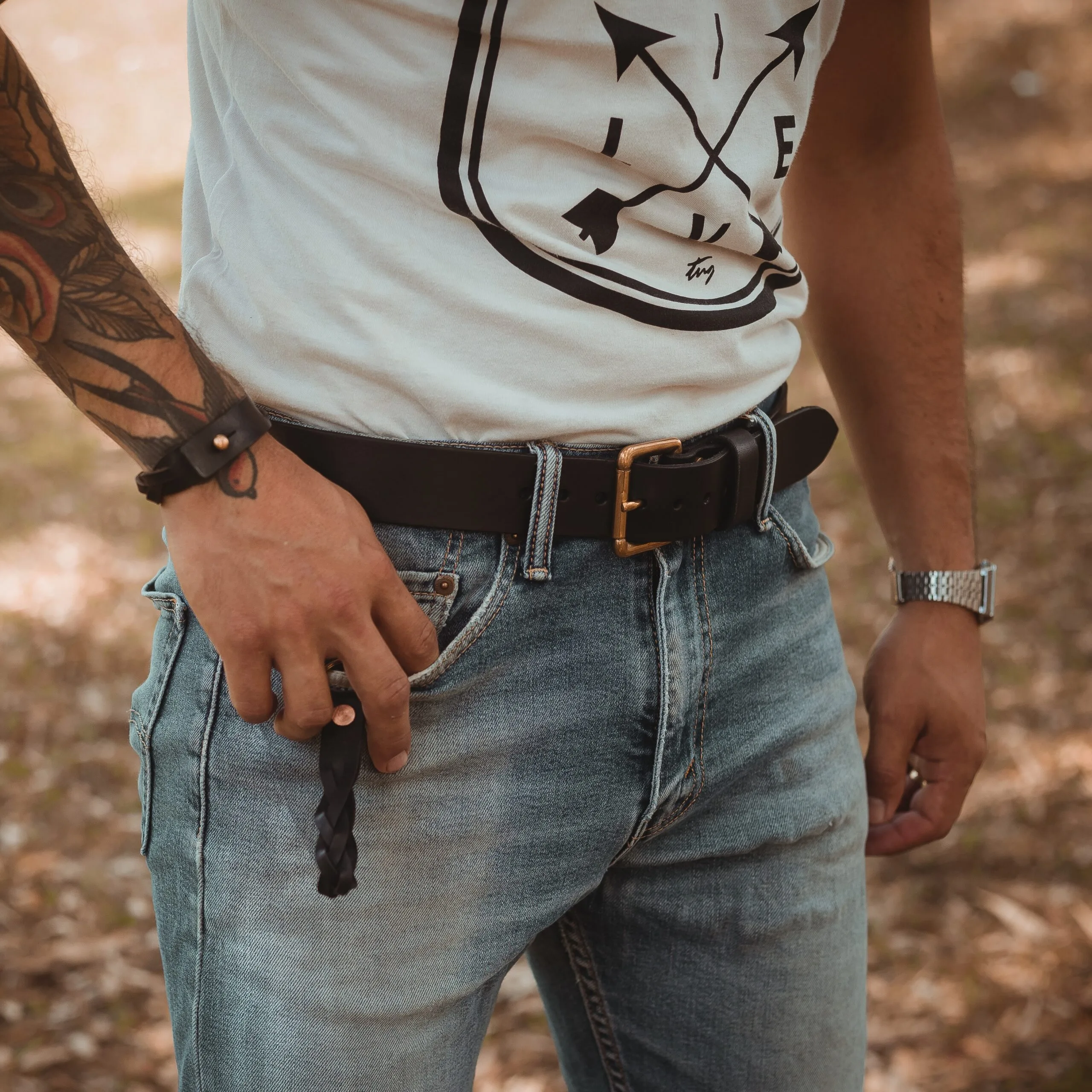 Cinto de Couro 1.5" Preto - Imagem 4